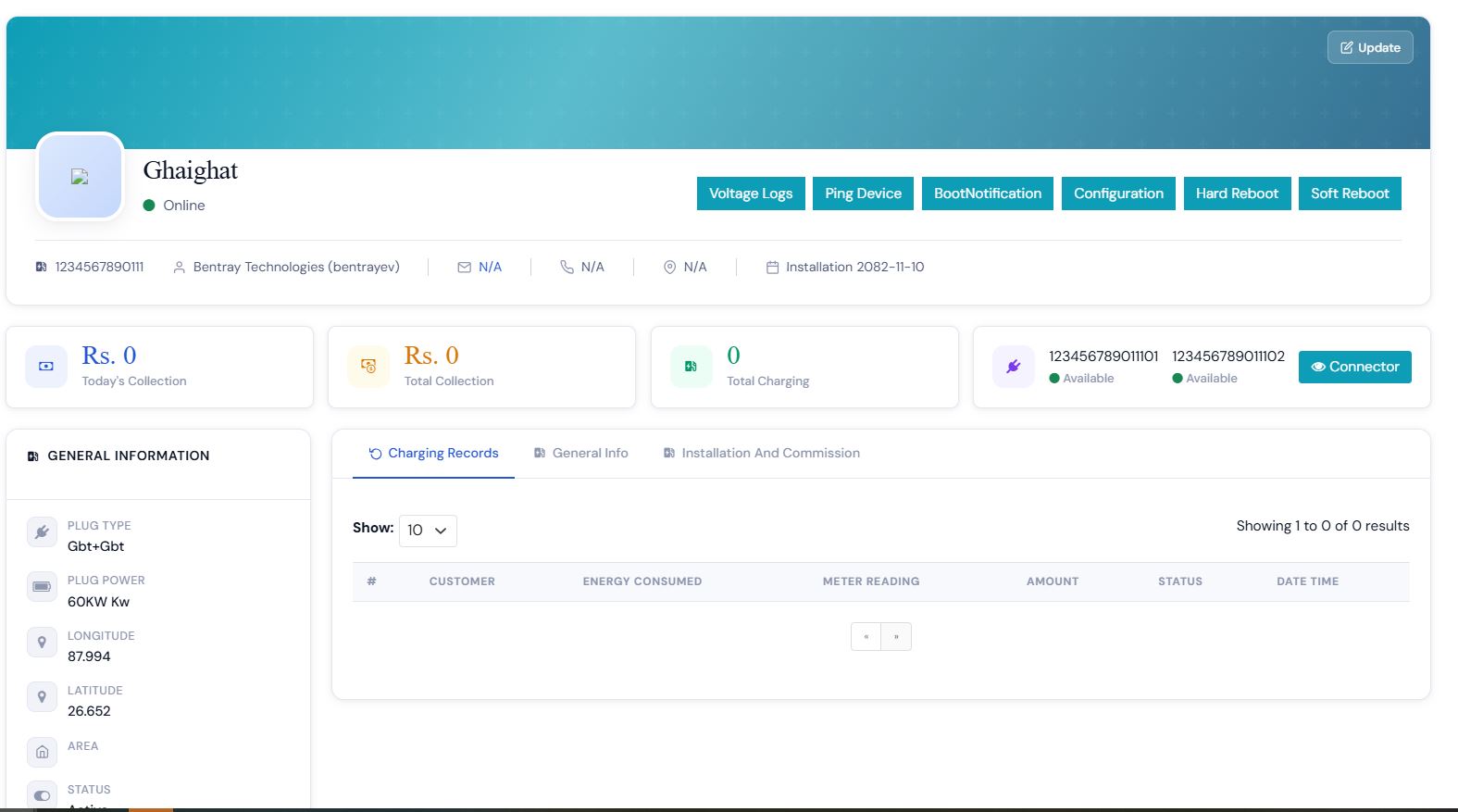 Create station profile and add owner details