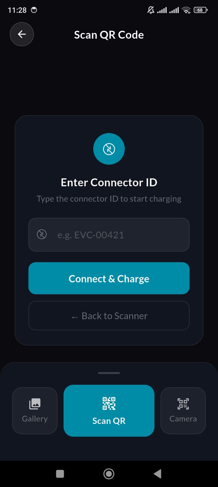Start charging session (QR/RFID/App)