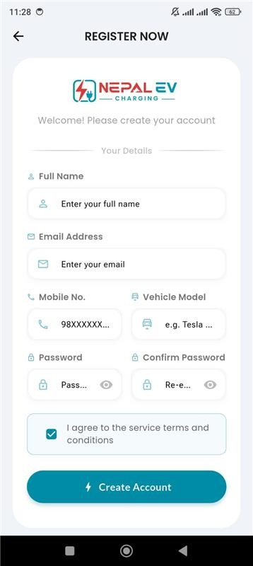 Register and create user profile